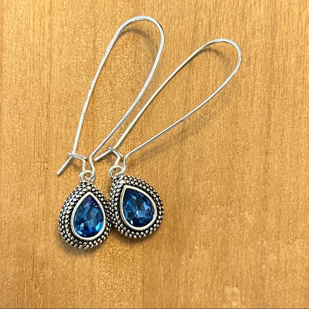 Handmade buy Elgin TX Artist Silver and Blue Earrings